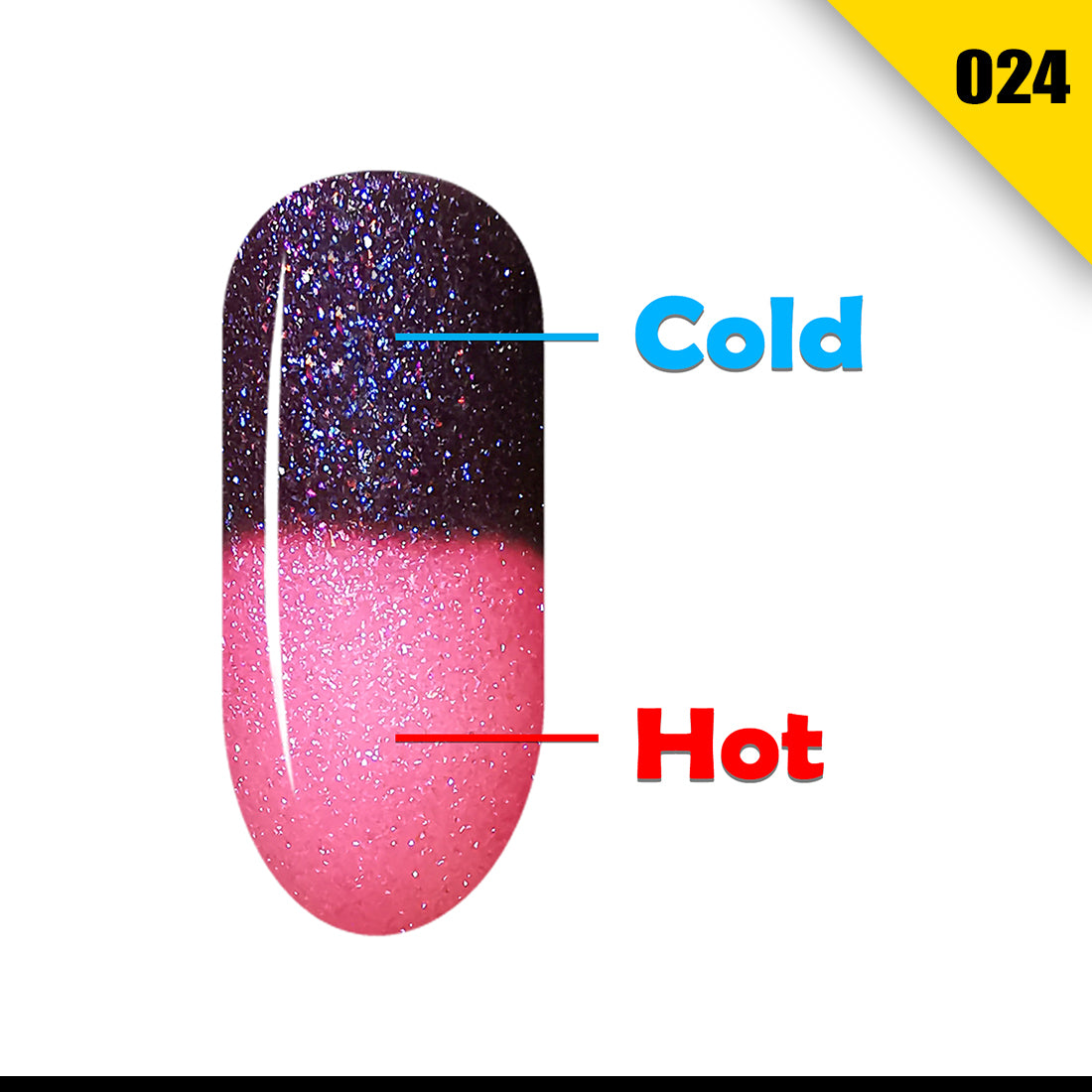 Canada HMD Soak Off UV LED Temperature (Thermal) Changing Gel Nail Polish, #024