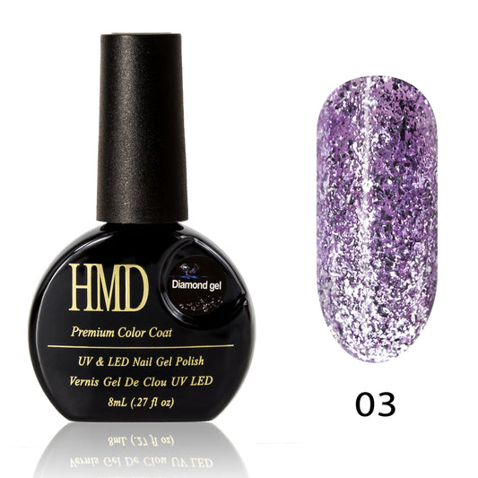 Canada HMD Soak Off UV LED High shine gel nail polish Color, Diamond Series, #003