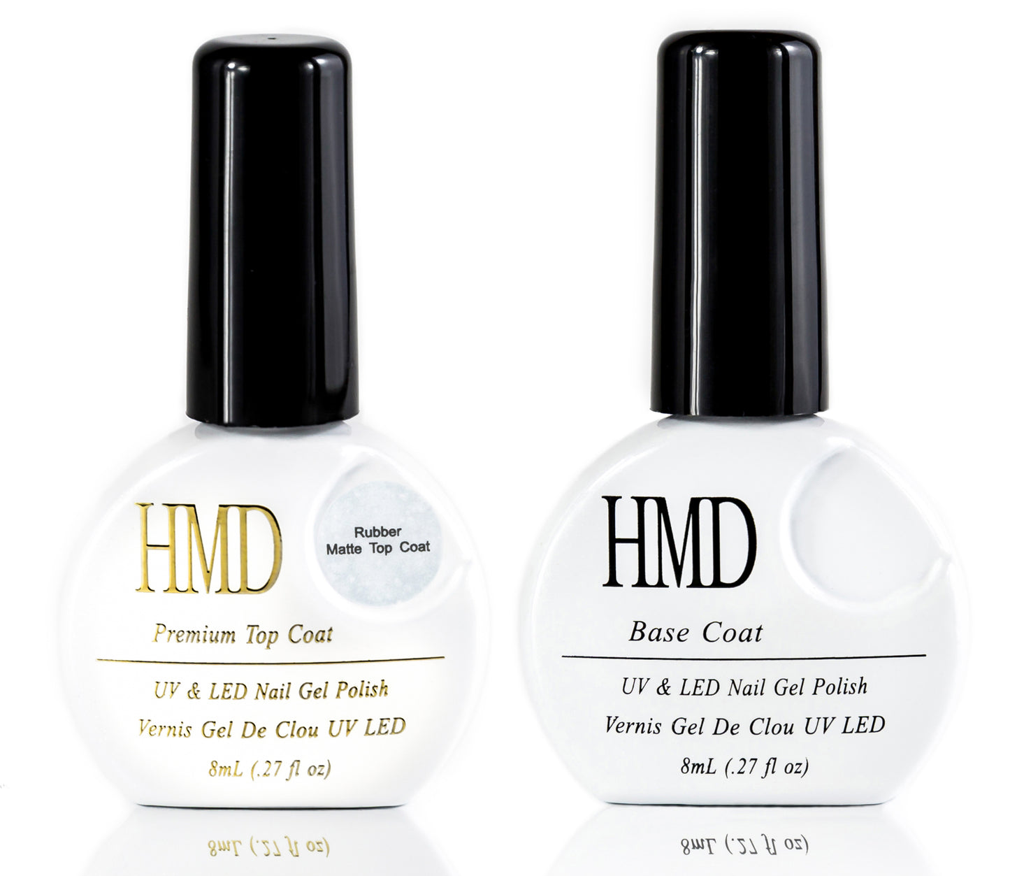 Canada HMD Soak Off UV LED Base Coat and Premium Matte NO WIPE Top Coat Gel Nail Polish Set